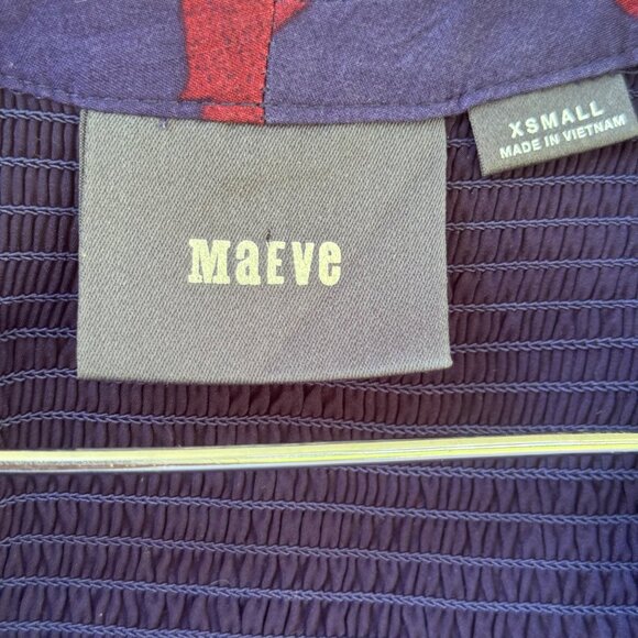 Anthropologie Maeve Women's XSmall Long Sleeve Smocked Heart Mini Dress - Picture 6 of 11